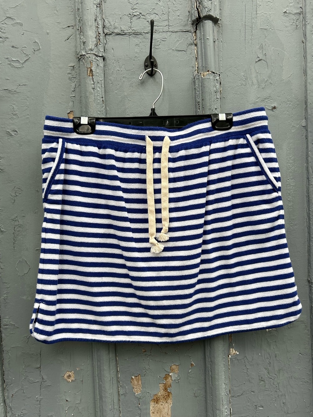 J Crew Weekend blue white terry skirt, Large